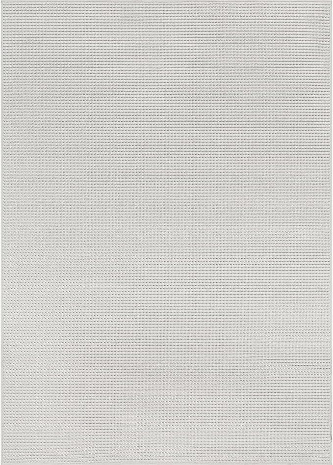 Beverly Rug Micro Loop Area Rug White 5x7 Modern Luxury Soft Trellis Geometric Durable Indoor Area Rugs for Living Dining Room Office Stain Resistant Non Shedding Casual Indoor Carpet White 5 x 7