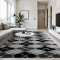 Zentavio Area Rugs for Living Room Large Rugs for Bedroom 6x9 Carpet Fluffy Fuzzy Soft Shag Aesthetic Plush High Pile Gray Throw Rug for Nursery Kids Room Dorm Diomond Black