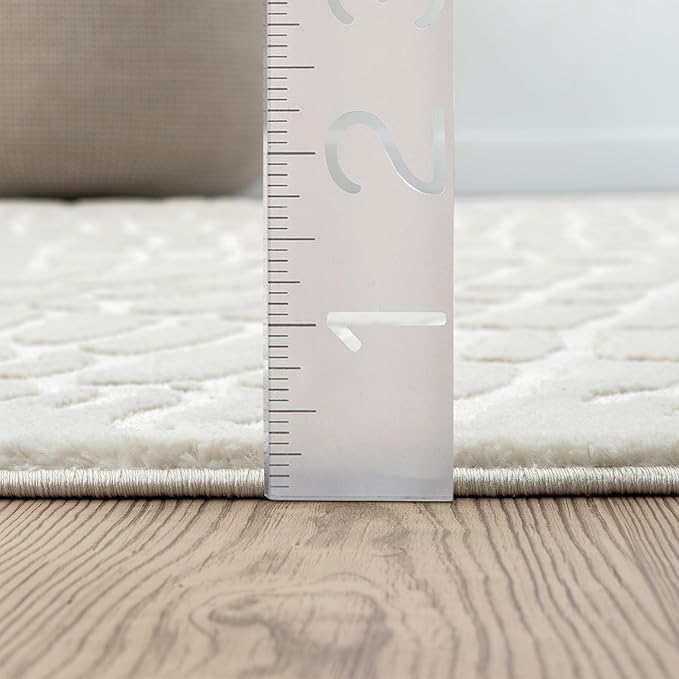 Abani Cream Area Rug for Living Room, Bedroom - Pebble Pattern - 5 x 8 - Durable & Easy to Clean