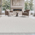 Beverly Rug Micro Loop Area Rug White 8x10 Modern Luxury Soft Circle Geometric Durable Indoor Area Rugs for Living Dining Room Office Stain Resistant Non Shedding Casual Indoor Carpet White 8 x 10