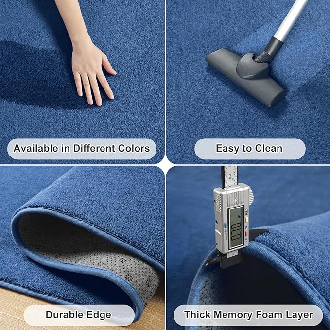 Amearea Modern Soft Hallway Runner Rug, 2x8 Feet Area Rug Runners for Hallways, Washable Runner Rugs, Non Slip Memory Foam Rug Blue Runner Rugs Carpet for Entrance Kitchen Kids Room Decor
