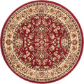 Unique Loom Sialk Hill Collection Area Rug - Washington (4' 1" Round Burgundy/Cream)
