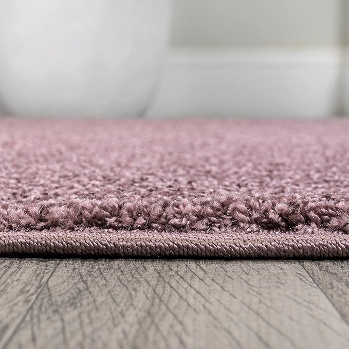 JONATHAN Y Haze Solid Low-Pile Light Purple Indoor Area Rug 4x6, Coastal,Bohemian,Minimalist,Classic, Easy-Cleaning for Living Room,Bedroom,Kitchen,Pet Friendly,Non-Shedding (SEU100R-4)