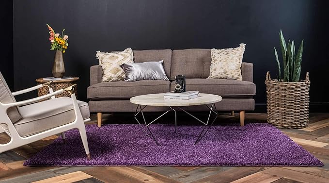 Unique Loom Solo Collection Area Rug - Calabasas (10' x 13' Rectangle, Violet)