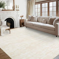 RUGSREAL Washable 9x12 Area Rug for Living Room Non-Slip Large Bedroom Rug Modern Solid Color Dining Room Throw Carpet Contemporary Area Rug for Home Decor Office, 9' x 12' Cream-White