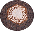 Round Area Rug – Soft and Durable Floor Mat for Living Room, Bedroom, or Entryway – Non-Slip Modern Carpet for Home Decor & Interior Styling(Tan&White 4X4)
