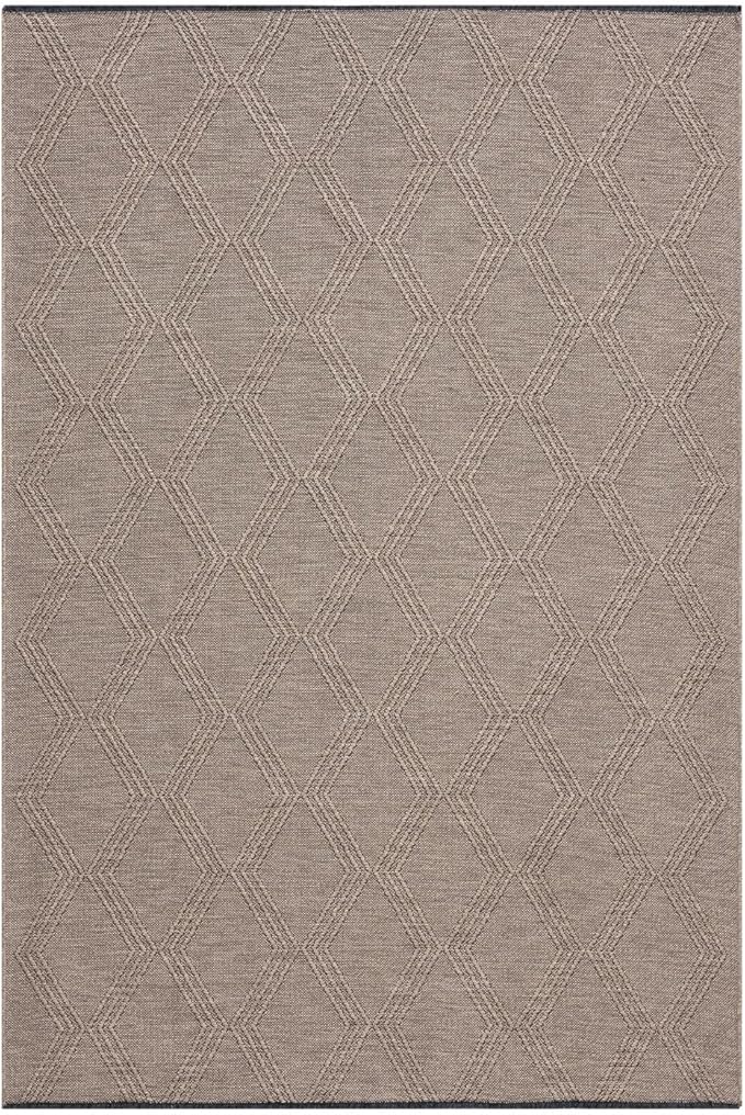LUXE WEAVERS Modern Farmhouse Brown 5x7 Washable Area Rug, Anti-Slip Diamond Pattern Carpet