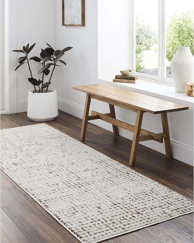Livabliss x Our PNW Home Cascade Minimalist Area Rug, 2'7" x 12', Brown
