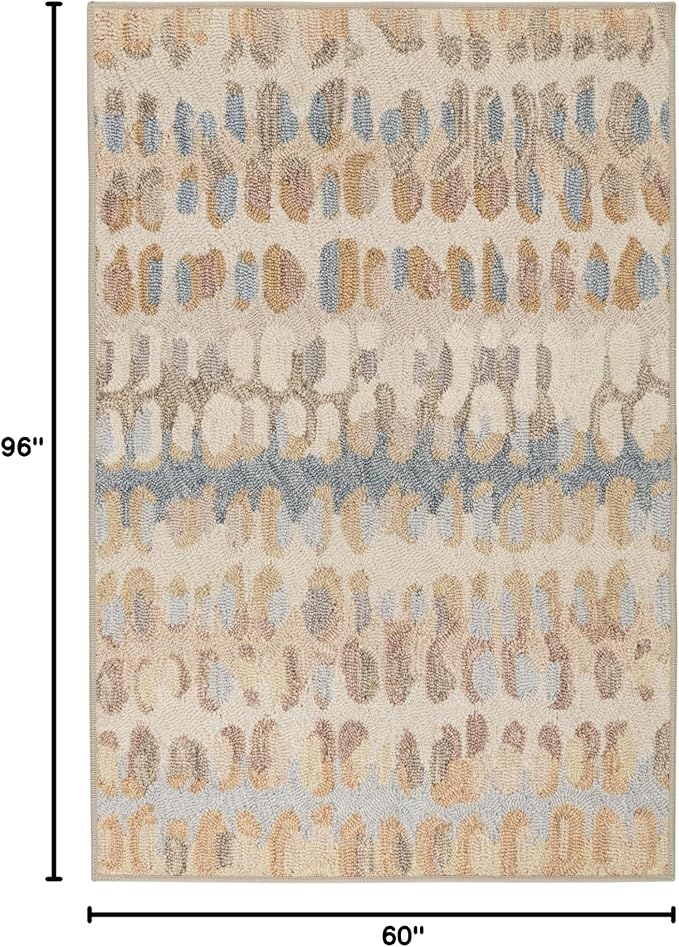 Dash and Albert Paint Chip Machine Washable Area Rug - 5' x 8' Natural - Geometric Accent Rug - Anti-Slip Backing, Lightweight, Machine Washable, High Traffic Areas Kitchen, Mudroom, Laundry Room