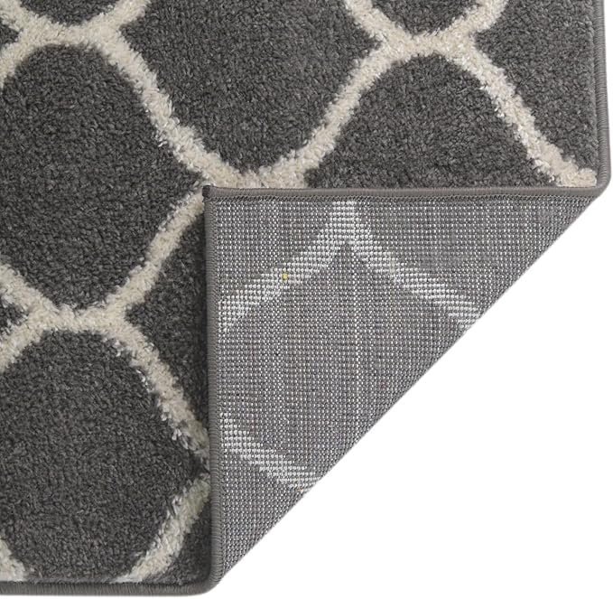 Rugs.com Lattice Frieze Collection Rug – 6' x 9' Dark Gray Medium Rug Perfect for Living Rooms, Large Dining Rooms, Open Floorplans