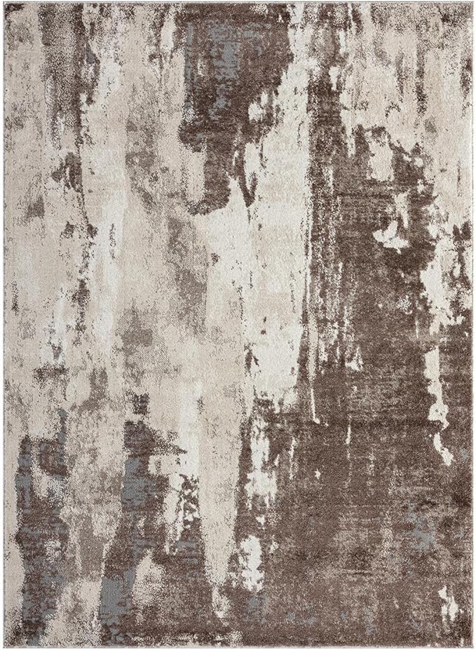LUXE WEAVERS Euston Collection 7681 Brown 8x10 Modern Abstract Area Rug