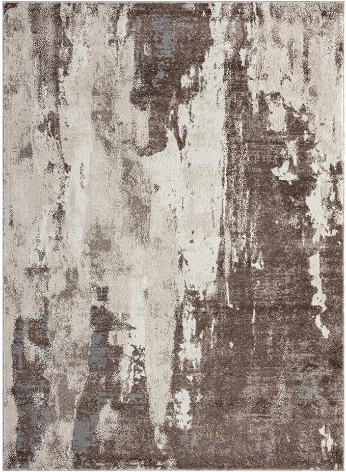 LUXE WEAVERS Euston Collection 7681 Brown 6x9 Modern Abstract Area Rug