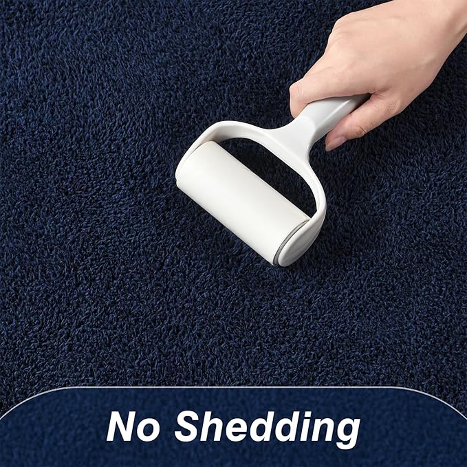 Large Area Rugs for Living Room Bedroom, 6 x 9 Ft Non-Slip Modern Area Rug, Soft Thickened Memory Foam Rug, Comfy Minimalist Indoor Carpet for Boys Girls Room Nursery Dorm Home Decor, Navy Blue
