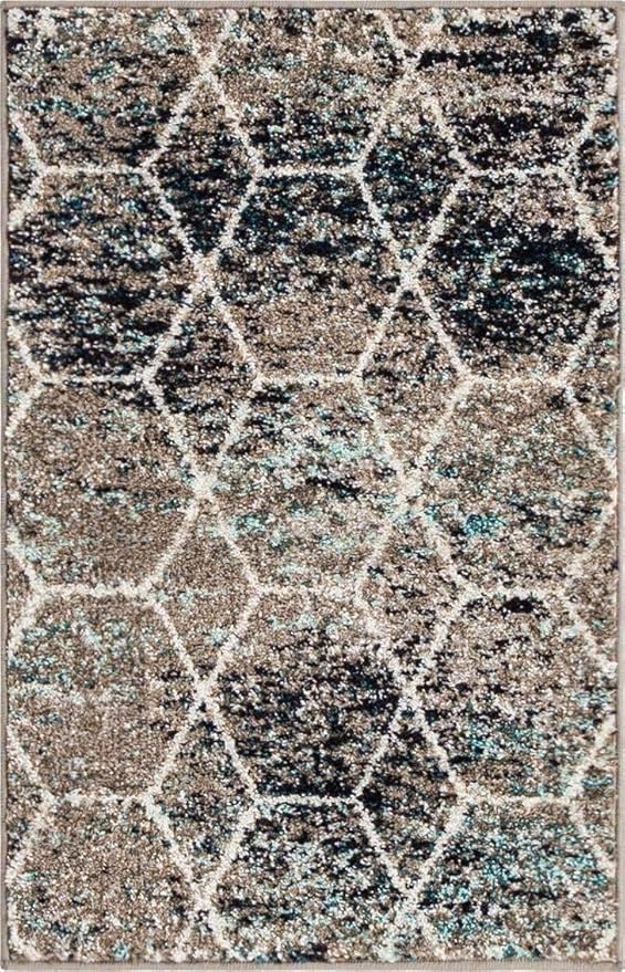 Unique Loom Trellis Frieze Collection Area Rug - Geometric (2' x 3', Blue Multi/ Ivory)