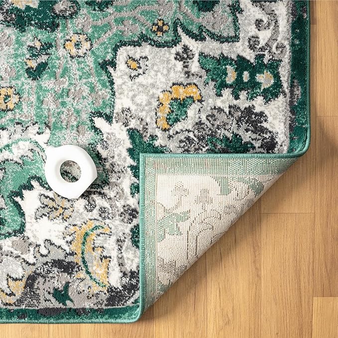 LUXE WEAVERS Moroccan Green 5x7 Medallion Area Rug for Living Rooms