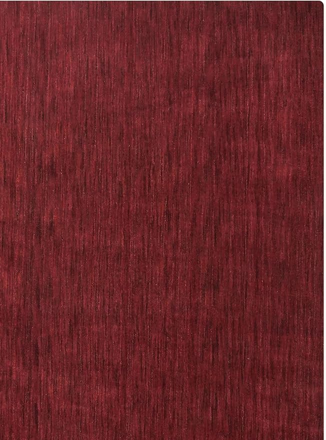 Hand Knotted Loom Wool ECO-Friendly Area Rugs - 6'x6', Square, Dark Red Color, Solid Plain Design, High Pile Handmade Anti Skid Area Rugs for Living Room, Bed Room (L00111)
