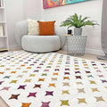 Alfa Rich 3x10 Moroccan White Area Rugs for Living Room Decor Washable Cotton Pet Friendly Runner