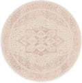 RUGGABLE Washable Area Rug – Kamran Soft Pink 6 ft Round, Stain-Resistant, Non-Slip – Medium Machine Washable Rugs for Living Room, Bedroom, Hallway, Entryway & Office–with Cushioned Pad