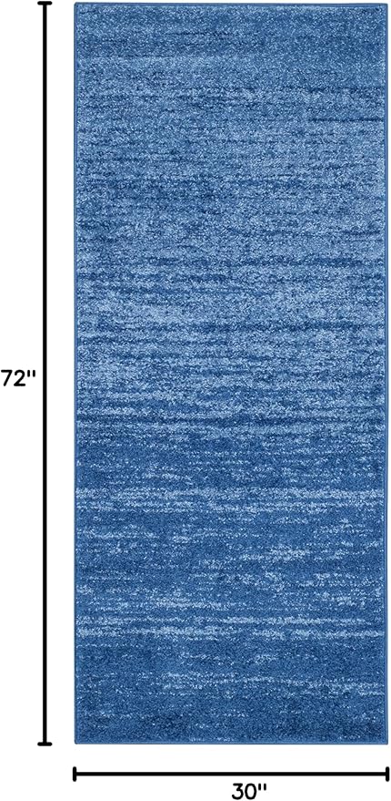 SAFAVIEH Adirondack Collection Runner Rug - 2'6" x 6', Light Blue & Dark Blue, Modern Ombre Design, Non Shedding & Easy to Clean, Ideal for Hallway, Foyer, Kitchen, Entryway, Bedroom (ADR113F)