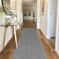 7ft Braided Jute Kitchen Runner Rugs Non Slip, Rubber Backed Absorbent Kitchen Carpets Mat Washable, Natural Rug Runner for Hallway Entryway, Grey