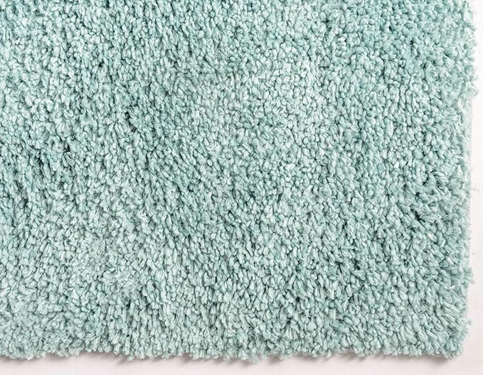 Unique Loom Davos Shag Collection Area Rug - Solid (2' 7" x 10' Runner, Aqua)