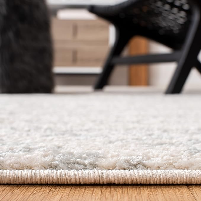SAFAVIEH Tulum Collection Area Rug - 10' Square, Ivory & Light Grey, Moroccan Boho Tribal Design, Non-Shedding & Easy to Clean, Ideal for Living Room, Bedroom, Dining Space (TUL272G)