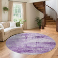 Round 6ft Abstract Rug, Modern Washable Indoor Circle Area Rugs for Living Room, Soft Large Circular Non-Slip Carpet Floor Mat for Bedroom Dining Room Home Office - Abstract Purple