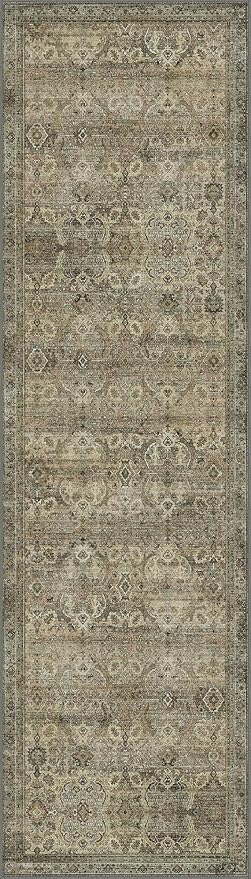 2x8 Runners Machine Washable Boho Rug for Hallway,Ultra-Thin Low Pile Rug,Lightweight Carpet,Non Slip Floral Runners for Enrtyway, Corridor, Home Office, Kitchen,Sage
