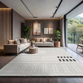 CAMILSON Modern Rug 10x14 Luxury Geometric Pattern Large Micro Loop Area Rugs Soft High and Low Pile Stain Resistant Easy to Clean Non-Shedding Durable Living Room Bedroom Indoor Carpet (White/Black)