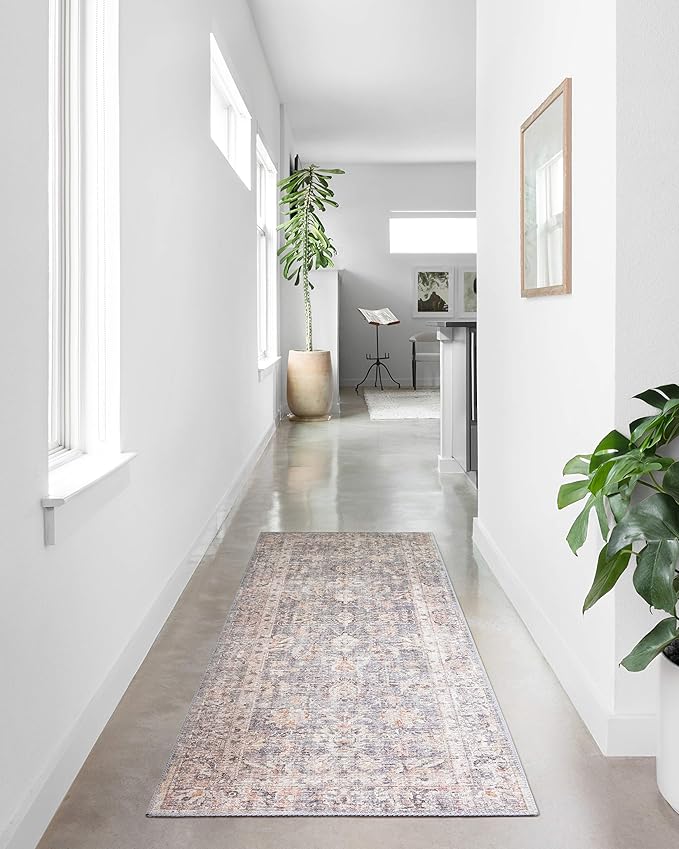 Loloi Skye Collection SKY-01 Grey/Apricot 2'-6" x 10'-0" Runner Rug