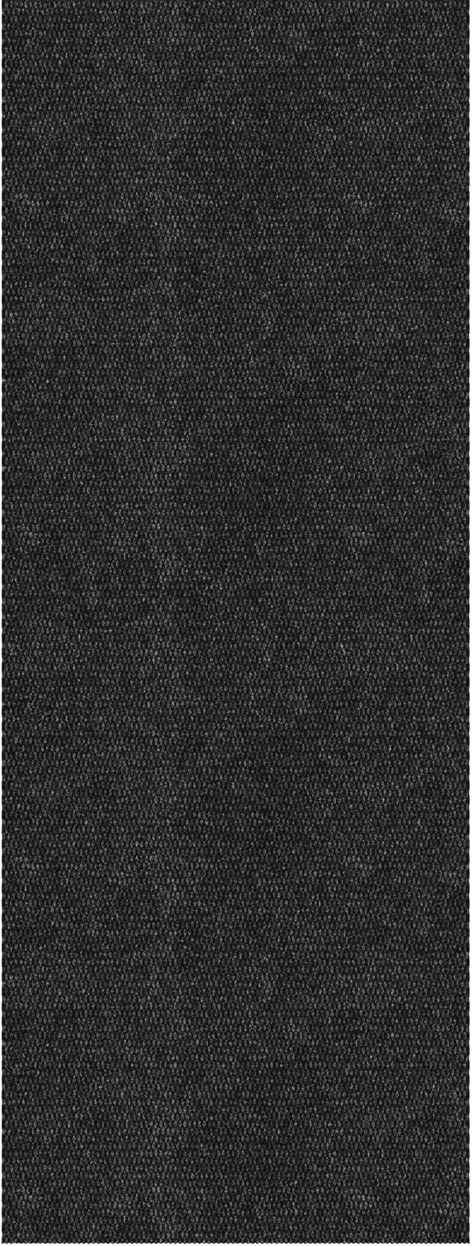 Ottomanson Commercial Scrape Rib Entry Mat – Heavy Duty Ribbed Floor Mat for High Traffic – Non Slip Rubber Back, Waterproof – Indoor Outdoor Use for Offices, Schools, Lobbies, 2'7" x 49', Black