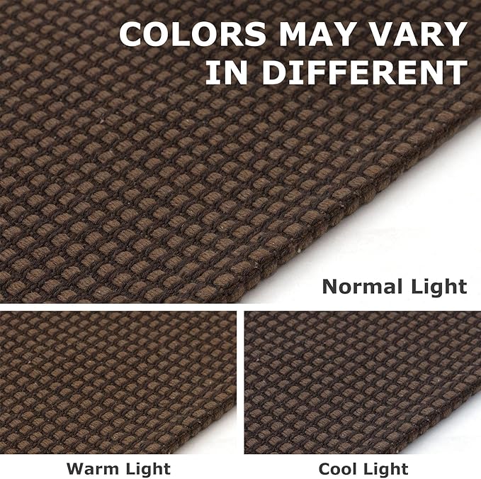 IOHOUZE Small Area Rug 2x3 Washable Woven Rugs for Entryway Non Slip Rubber Backed Front Door Rugs Indoor Doormat Throw Rug Floor Carpet for Entrance Kitchen, Brown