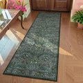 Lahome Floral Washable Runners for Hallways, 2x6 Runner Rug Non Slip Ultra-Thin, Boho Soft Hallway Rug Forest Green Carpet for Kitchen Bedroom Bathroom Laundry Room, Dark Green