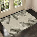 HelloTree 2x3 Entryway Rug, Indoor Small Machine Washable Area Rug Non Slip Backing Home Decor Floor Decoration Mat Boho Rugs for Entrance Kids Room Bedside Bedroom Stain Resistant Carpet-Cream