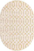Unique Loom Glam Collection Area Rug - Trellis (5' 3" x 8' Oval, White Gold/ Gold)