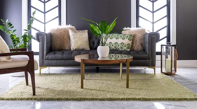 Unique Loom Solo Collection Area Rug - Calabasas (5' 3" x 7' 7" Rectangle, Light Green)