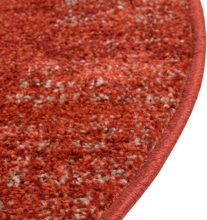 Rugs.com Angelica Collection Rug – 4 Ft Round Terracotta Medium Rug Perfect for Kitchens, Dining Rooms