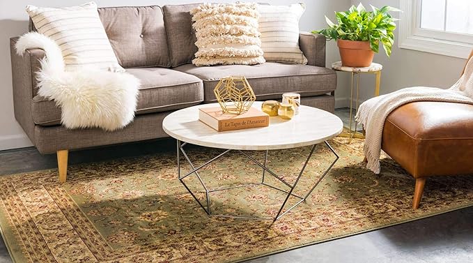 Unique Loom Voyage Collection Traditional Oriental Classic Intricate Design Area Rug (4' 0 x 6' 0 Rectangular, Green/Ivory)