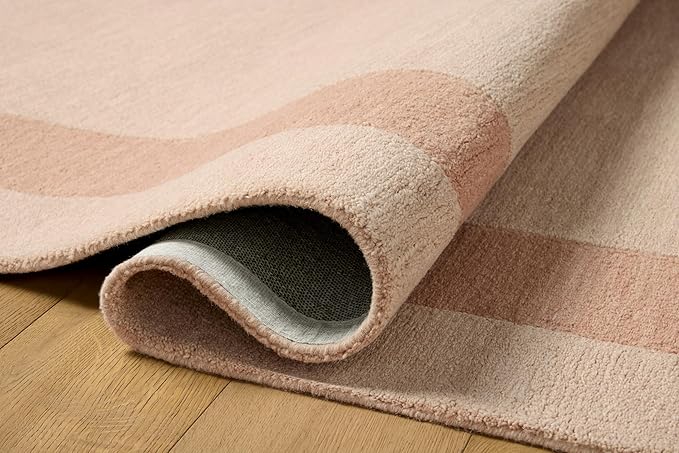 Loloi Leanne Ford Craven Collection CVN-01 Blush/Rose 7'-9" x 9'-9" Area Rug Geometrical, Patterned, Neutral, Living Room, Bedroom, Dining Room