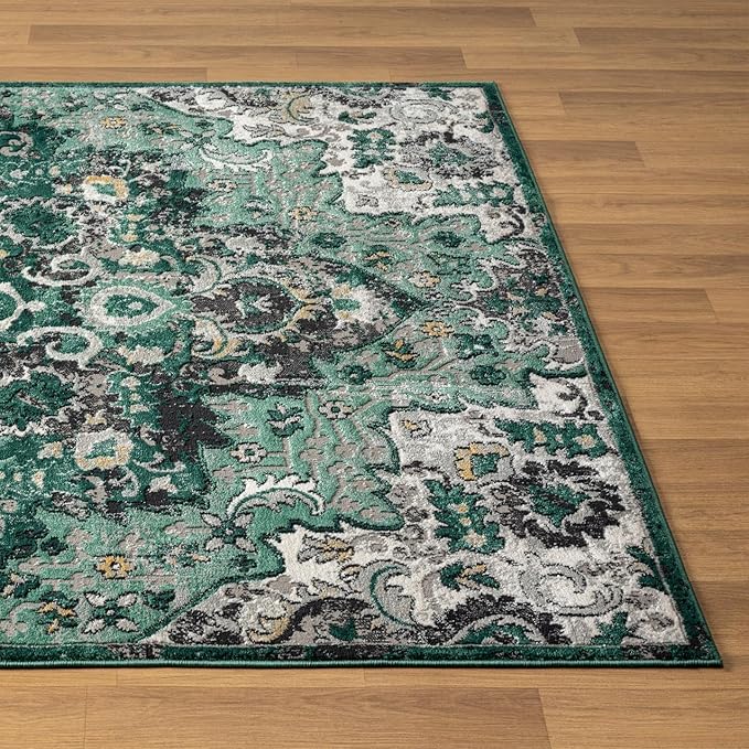 LUXE WEAVERS Moroccan Green 5x7 Medallion Area Rug for Living Rooms