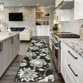 Lahome Floral Black Runner Rug - 2x8 Kitchen Runners Non Skid Washable 8 Ft Non-Slip Stain Resistant Long Runner Rugs for Hallway, Paisley Print Accent Ultra-Thin Runners for Bedroom Entryway Foyer