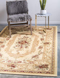 Unique Loom Versailles Collection Traditional Classic Floral Motif Area Rug (3' 3 x 5' 3 Rectangular, Ivory/ Tan)