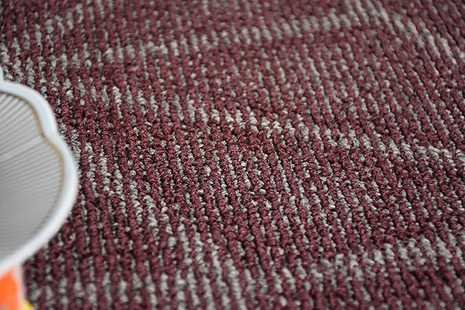 Furnish my Place Geometrical Pattern Indoor/Outdoor Refine Burgundy Abstract Area Rug, Doorway Mat, Contemporary Rug for Living Room, Entryway, Made in USA - 2' x 8' Oval