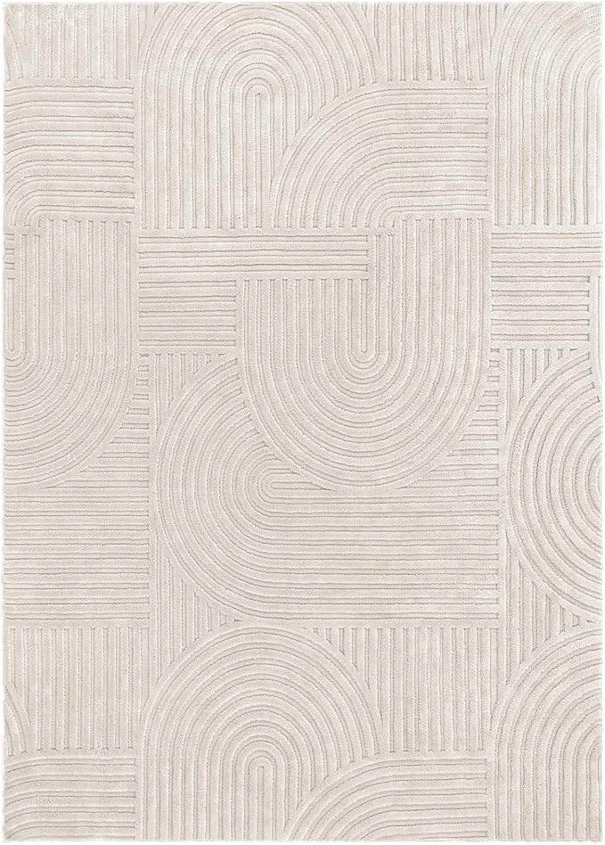 Pauwer 5x7 Washable Area Rugs for Living Room Modern Beige Solid Color Soft Fluffy Rugs for Bedroom Non Slip Boho Accent Indoor Mat Floor Carpet Cover for Kids Room Dining Room Kitchen Office