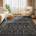 Area Rug Non Slip Machine Washable Ultra Soft Living Room/Bedroom/Kitchen/Outdoor/Classroom Black Grey, 5'×7'