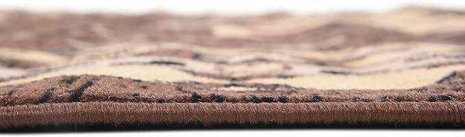 Unique Loom Taftan Collection Border Geometric Tribal Inspired Design Area Rug (8' 0 x 8' 0 Square, Brown/ Tan)