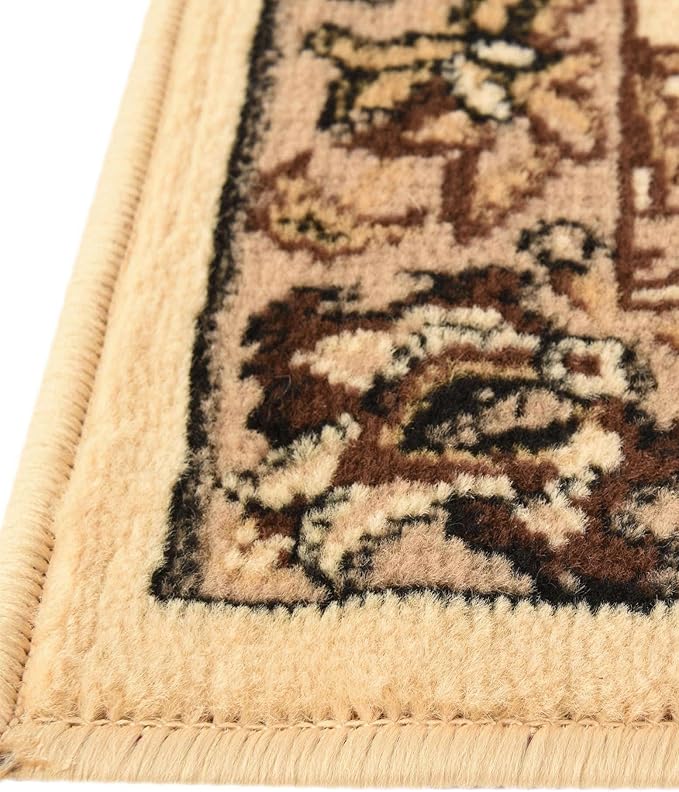 Unique Loom Sialk Hill Collection Area Rug - Washington (5' Square Ivory/Black)
