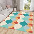 Geometric Indoor Rugs for Entryway - 2x3ft - Colorful Retro Mid Century Modern Washable Non Slip Low Pile Small Area Rug for Bedroom, Geometric Carpet Home Decor & Gifts