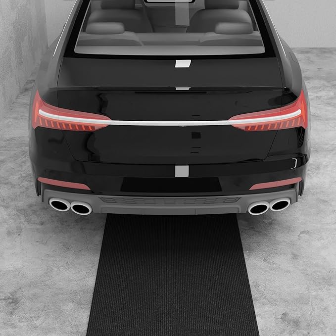 Ottomanson 3'11" x 40' Hallway Runner with Scraper Pile - Extra Durable Non-Slip Rug Mat for Indoor & Outdoor Use - Ideal for Kitchen, Entryway & Garage - High-Traffic Carpet, Black