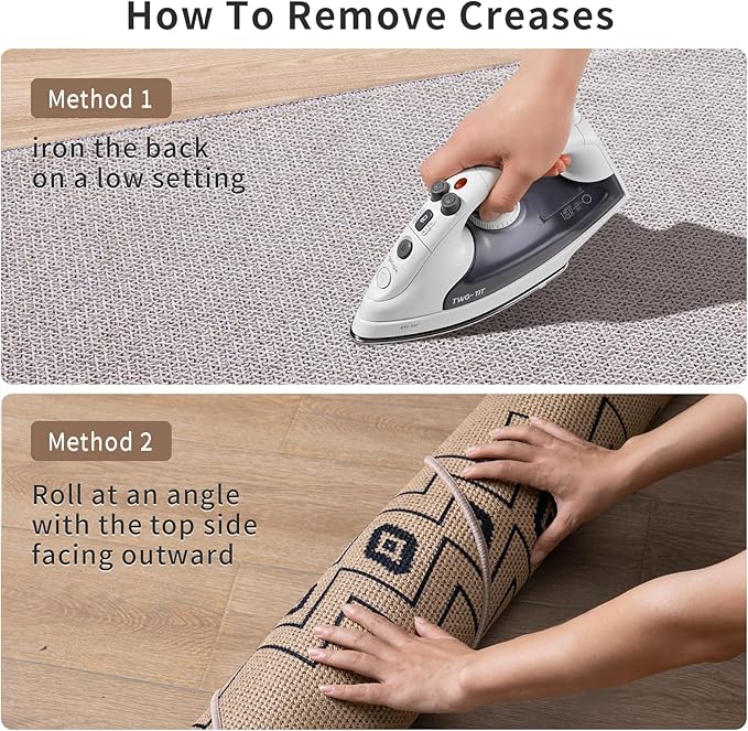 Tangsoo Modern Geometric Easy Jute Rug 3x5 Small Area Rug,Non-Slip Washable Rug for Entryway,Ultra Thin Non Shedding Indoor Outdoor Door Mat for Porch Bedroom Patio